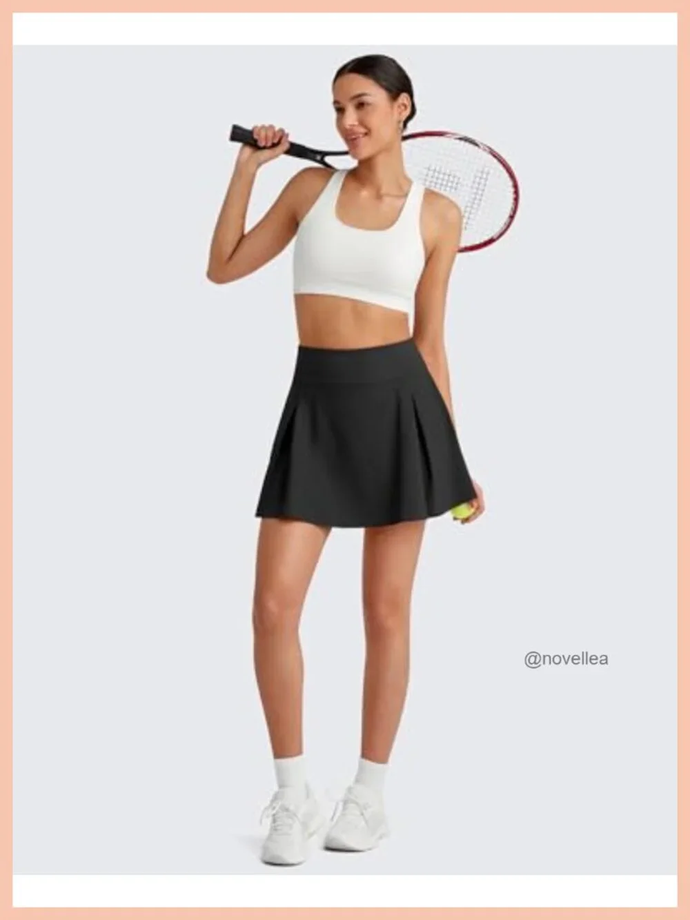 High Waisted Tennis Skorts for Women Pleated Flowy Athletic Skirt with 4 Pockets